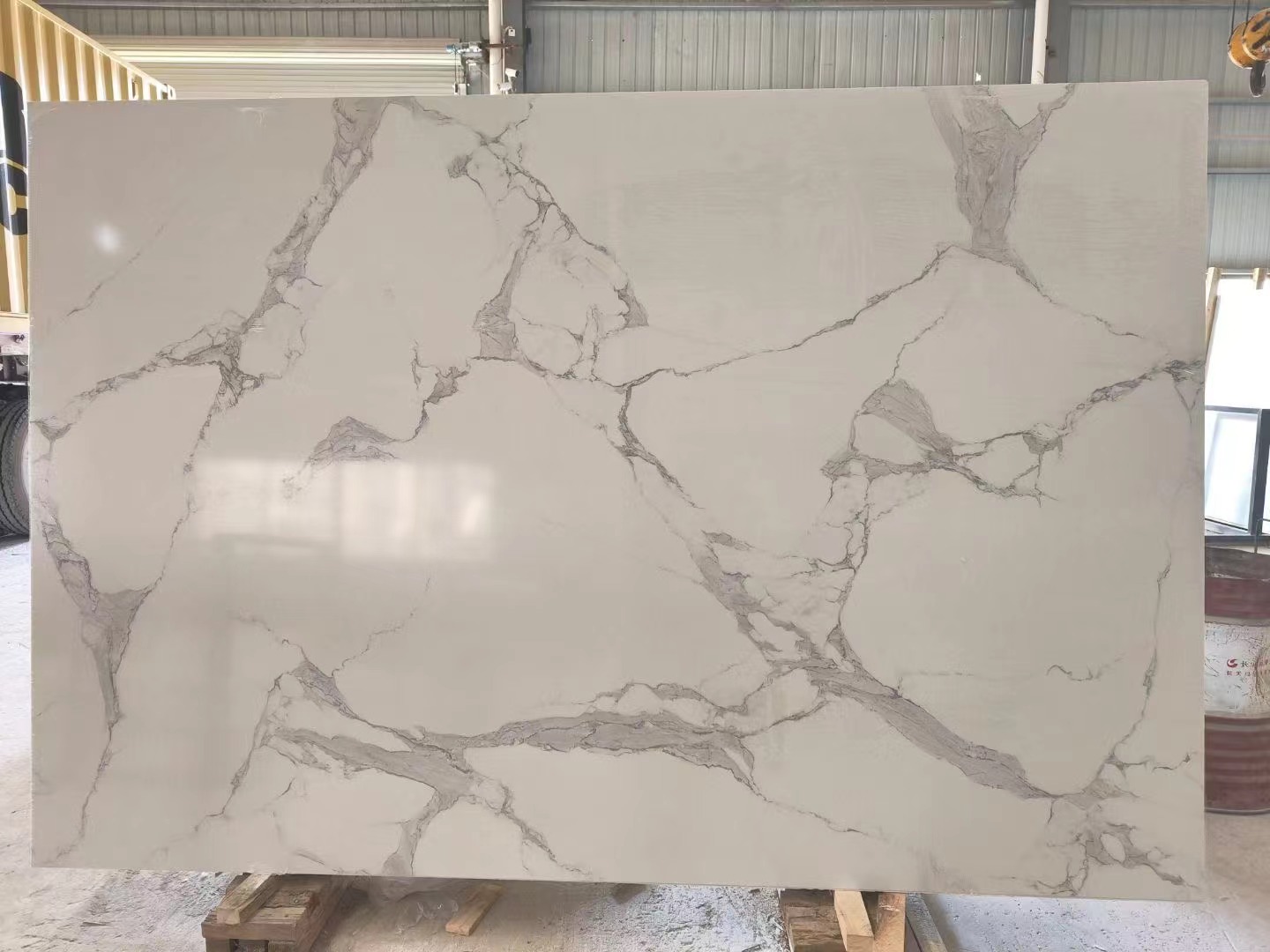 27001800mm 6d Printing Wall Cladding Artificial Calacatta Qu