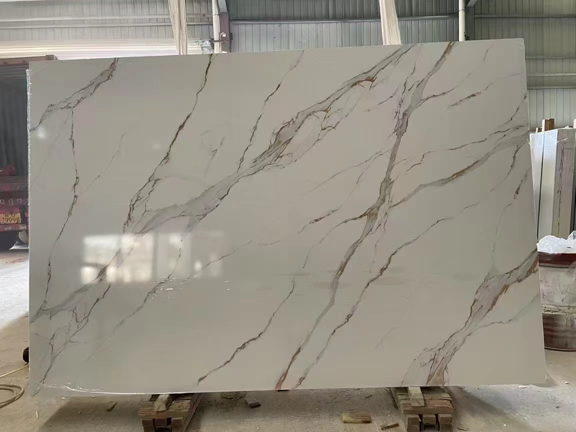 27001800mm 6d Printing Wall Cladding Artificial Calacatta Qu