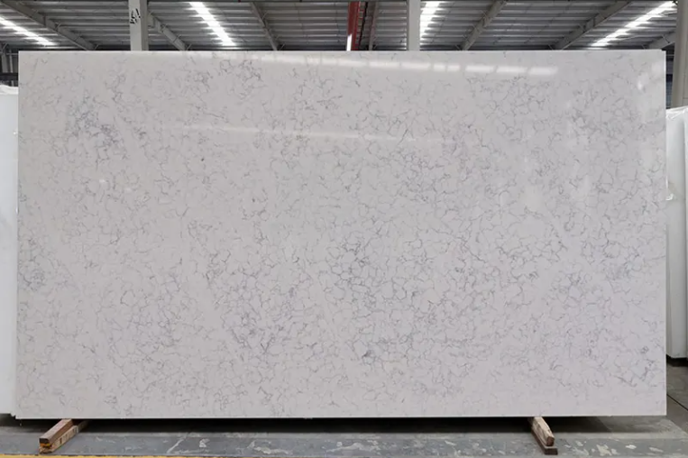 SFKB07 Gray Carrara Quartz Sheet Artificial Ripples Vein Uni