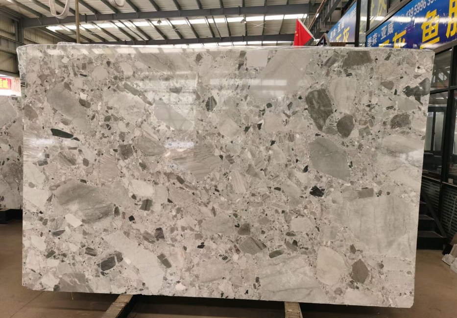 Breccia Grey Natural Terrazzo Marble Tiles