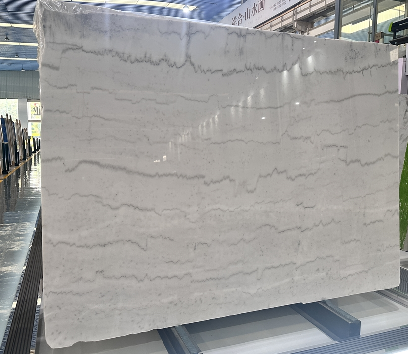 Guangxi White Natural Marble Stone Slabs Tiles for Home