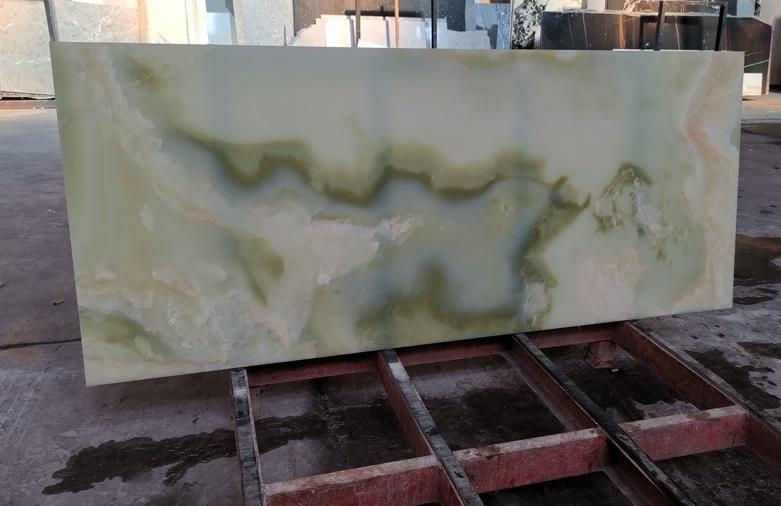 SFKE01 Natural Stone Light Green Onyx Customized Countertops