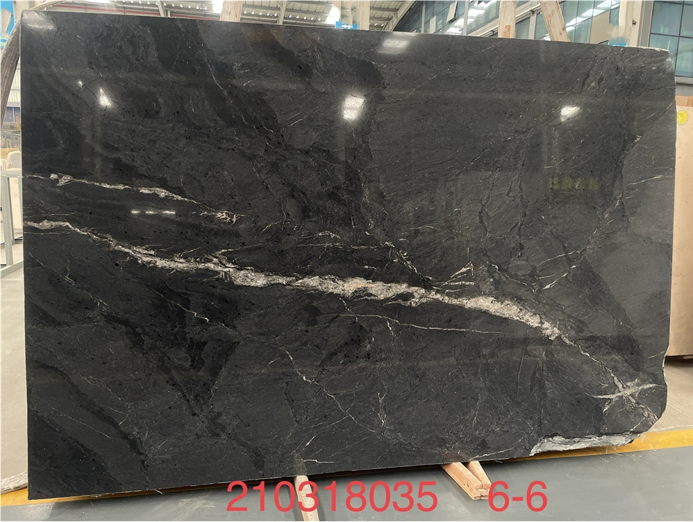 SFKF10 Natural Black Quartzite Galaxy Oro Slab Tile