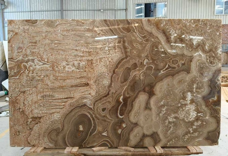 SFKE05 High Quality China Honey Brown Onyx Slabs