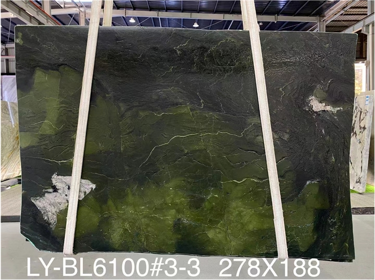 SFKF13 Pure Green Background Natural Avocatus Quartzite Slab