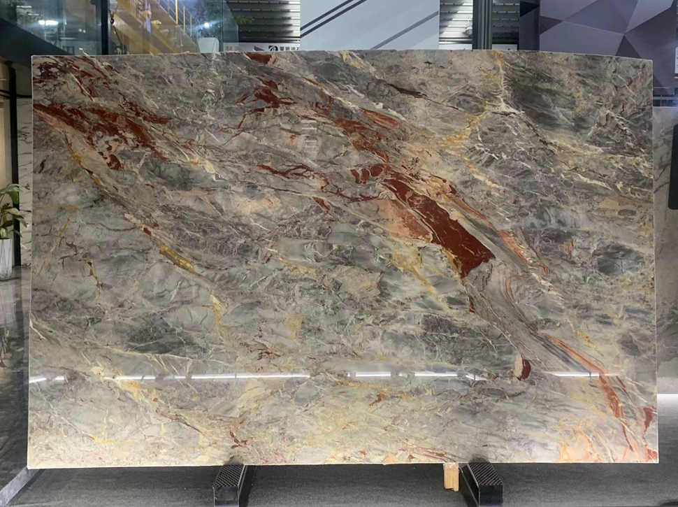 SFKF23 Georgia Blue Quartzite Slabs Natural Background